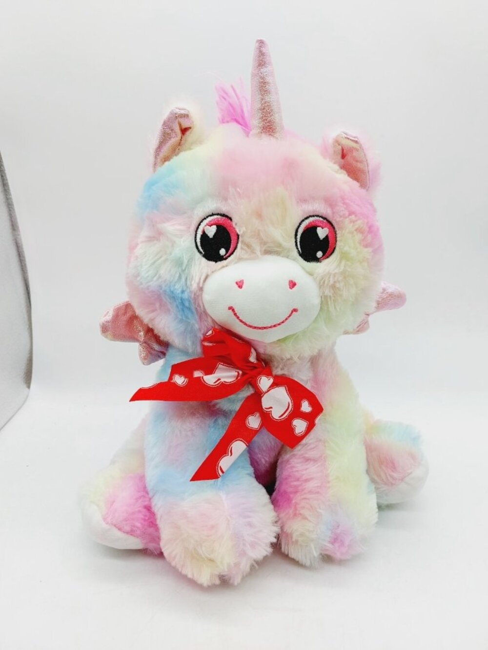 Unicorn Stuffed Plush Rainbow Tie Dye Unicorn 12" Greenbrier Sewn Eyes
